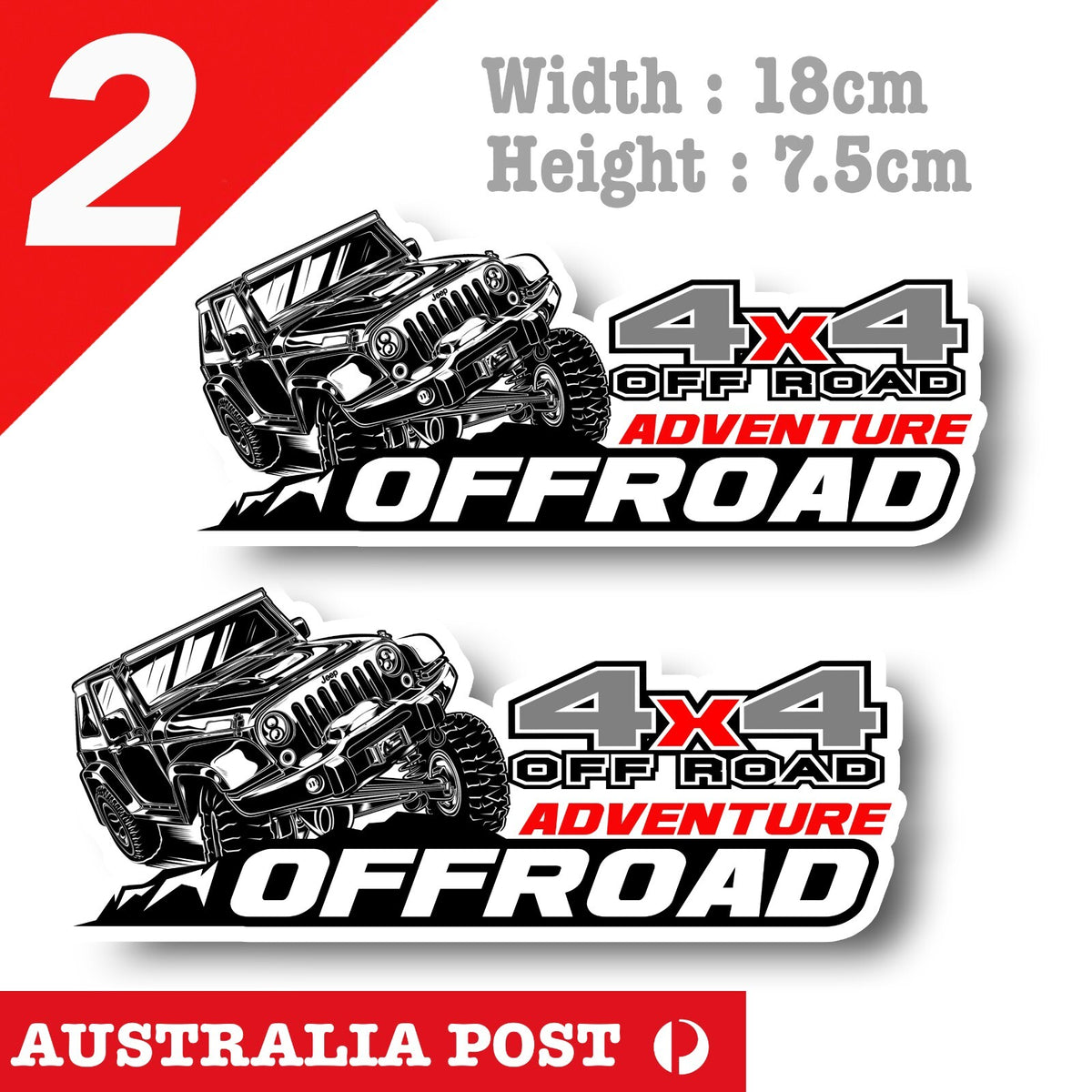 Jeep 4X4 Off Roading Adventure Jeep  4WD 4x4 Decal Sticker