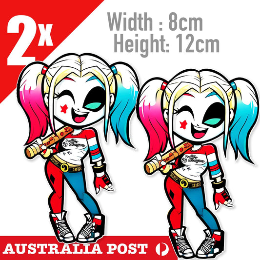 Harley Quinn DC , Suicide Squad , Harley Quinn baseball Batt  Cartoon Stickers
