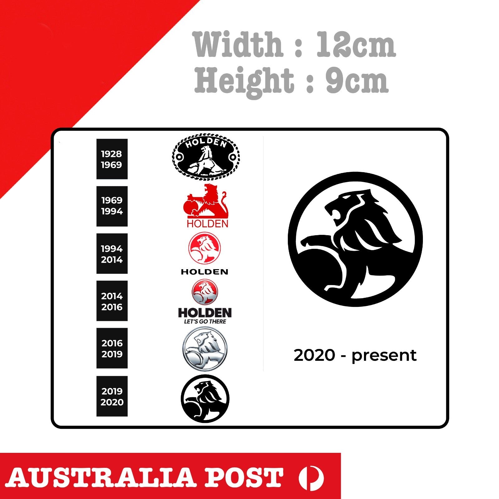 Holden Logo Vintage to Current  - 1928 to 2022 Sticker