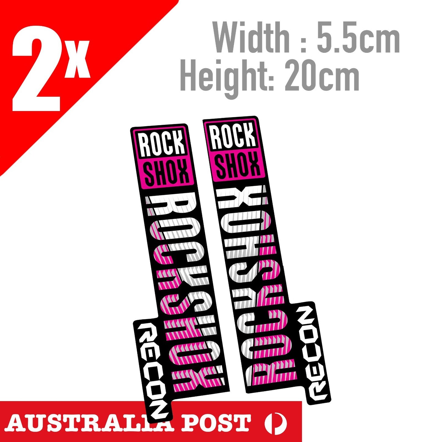 ROCKSHOX RECON FRONT FORK Vinyl Decal Stickers Bike Cycling Biycle MTB MX Pink