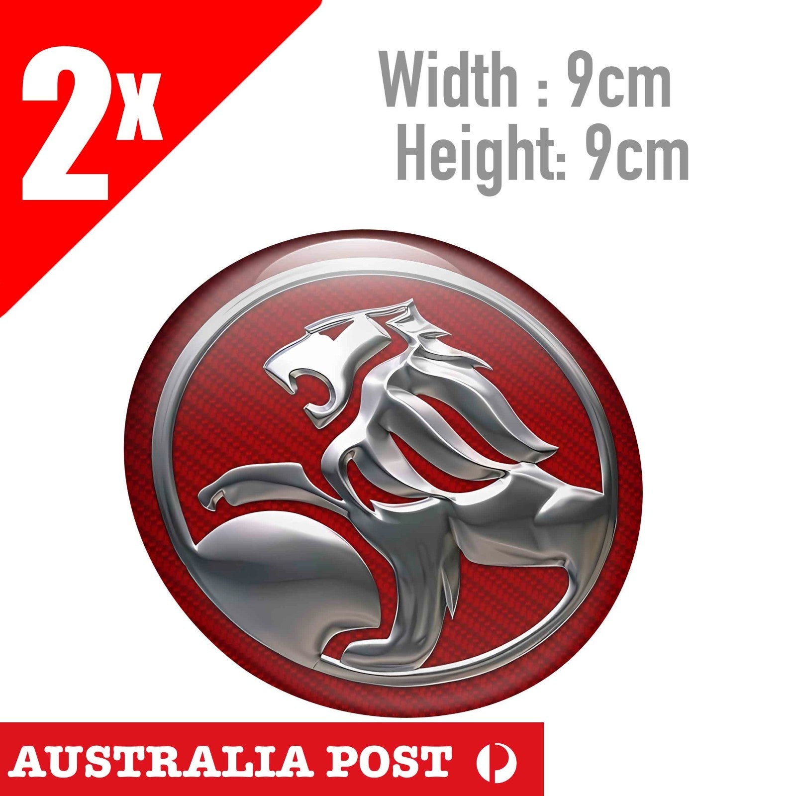 HOLDEN logo Red Carbon Style Round Sticker