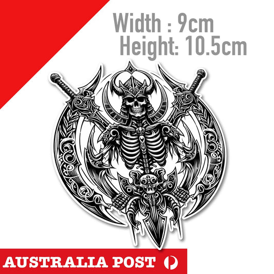 Angel Of Death SKULL with Wings and Sword , Tattoo Angel Middle Finger  Sticker