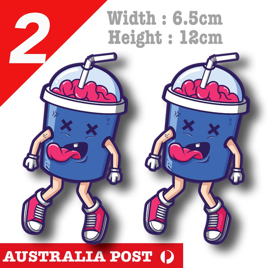 Zombie Dizzy Slurpee, Zombie Brain Slurpee Funny Sticker