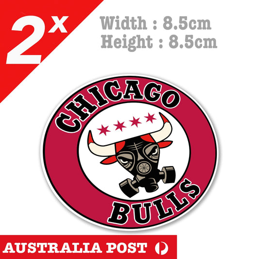 Chicago Bulls Basketball Team Gas Mask Logo, Bull Logo, Basketball Logo Sticker