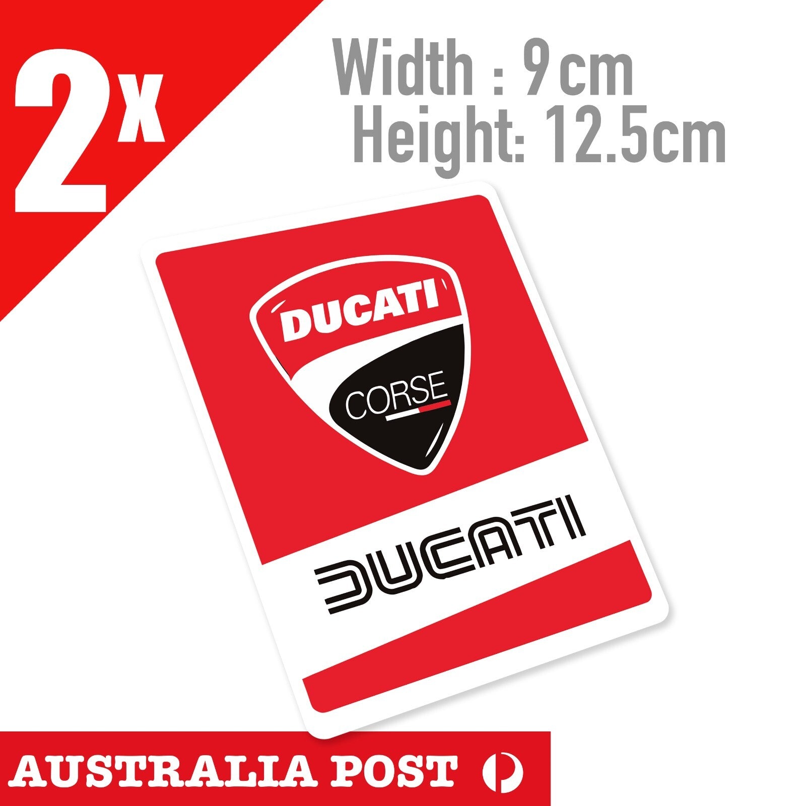 DUCATI Corse Logo Motorcycle, MotorSport Stickers