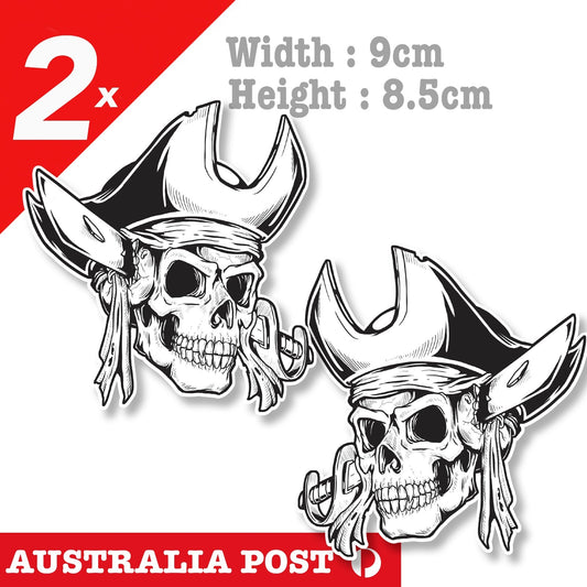 Pirate Skull with Sword in Head, Skull, Pirate, Sword Stickers