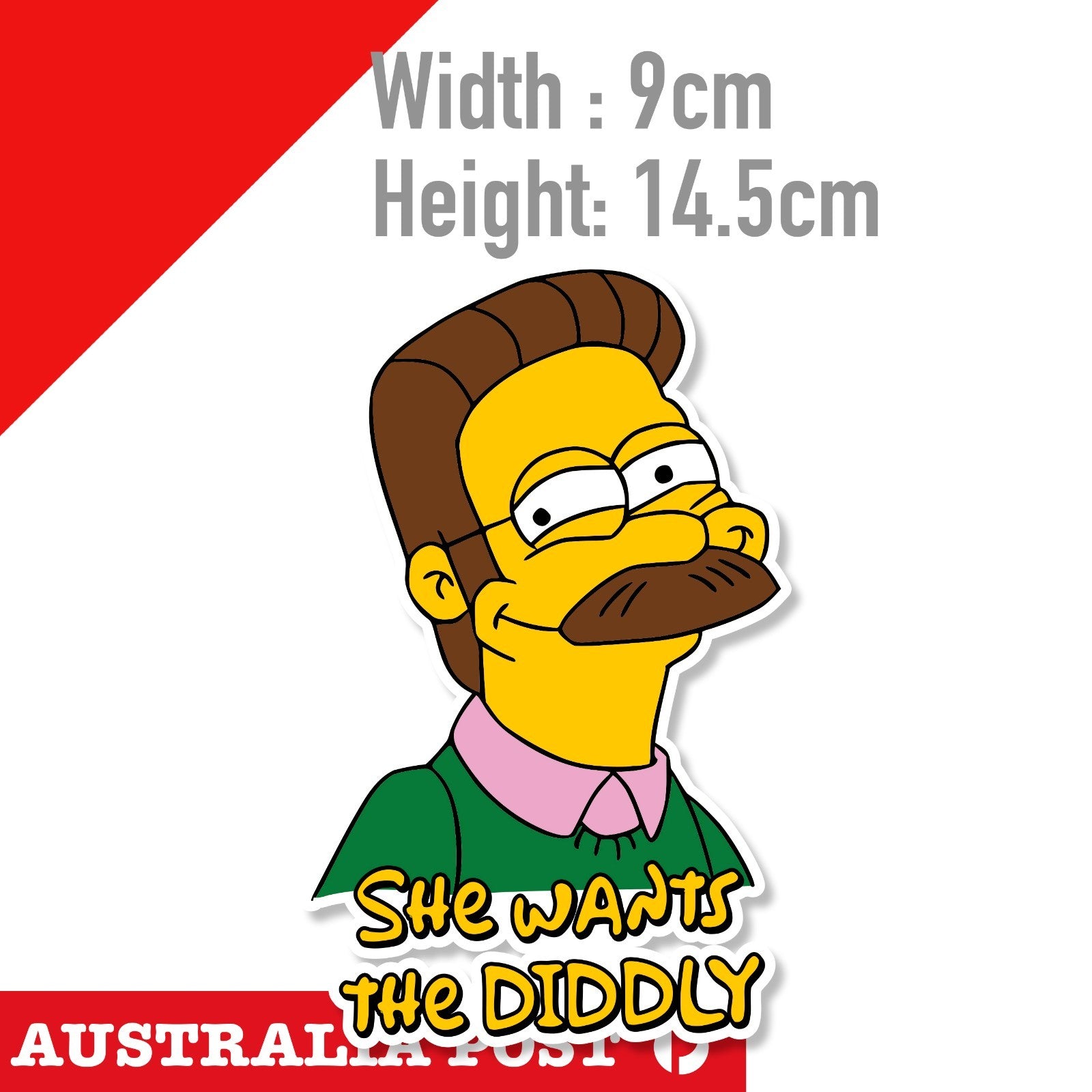 The Simpson, Ned Flanders She Wants The Diddly Funny Car Window Stickers