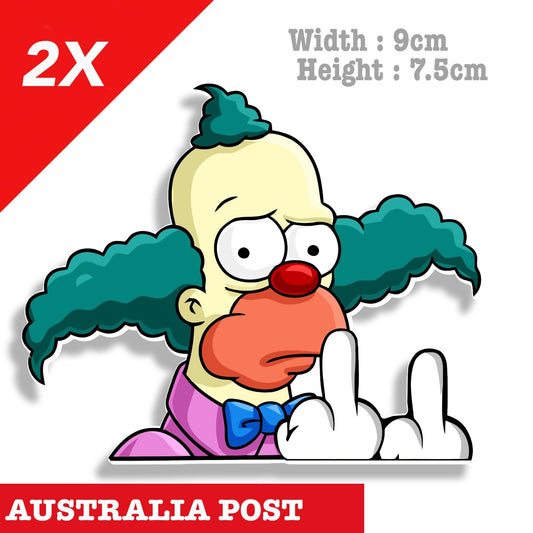 The Simpson Krusty The Clown middle Finger Funny Car Window Sticker