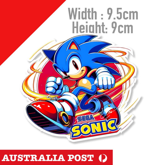 Sonic The Head hog SEGA , Sega Logo, Laptop , Car , Games  Sticker