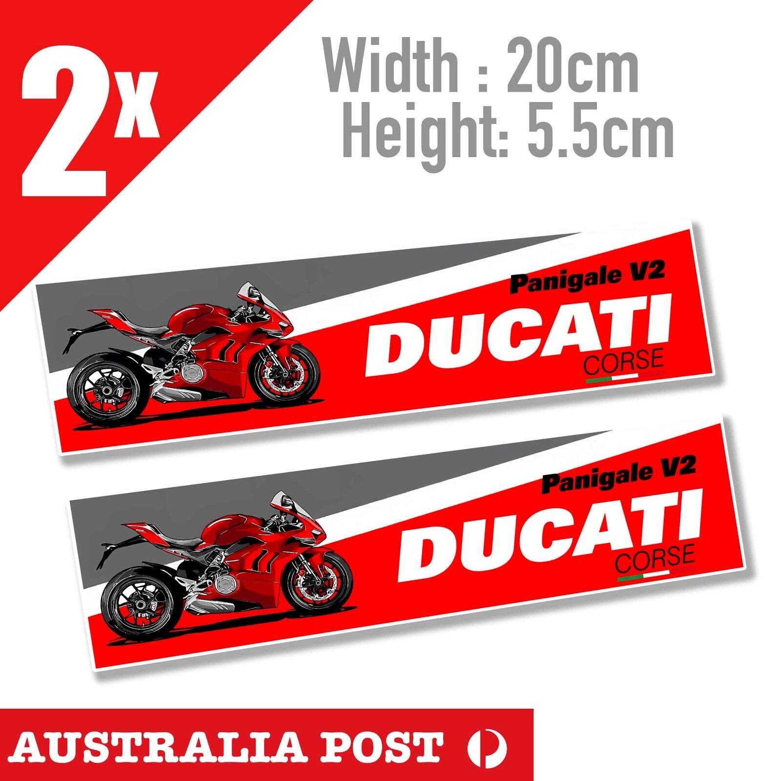 Ducati Panigale V2 Motorcycle RED , DUCATI MOTORCYCLE Racing Banner  Sticker