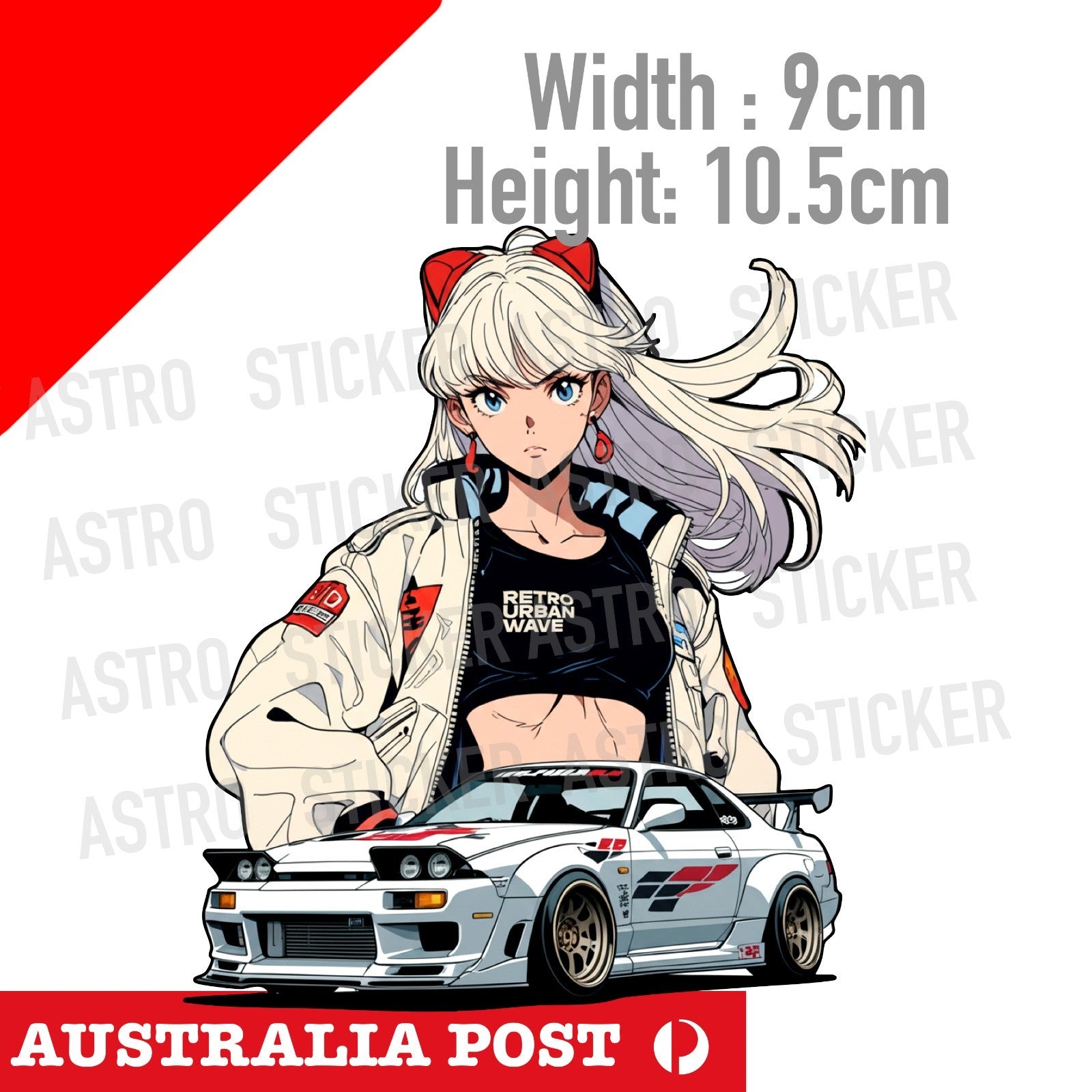Datsun 240Z Racing VINTAGE LOGO  JDM Sexy Girl Anime Car  Decal Sticker