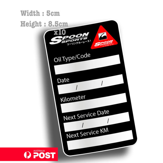 Spoon Racing Oil Change Service Reminder Spoon Sports Evo Mitsubishi JDM Sticker