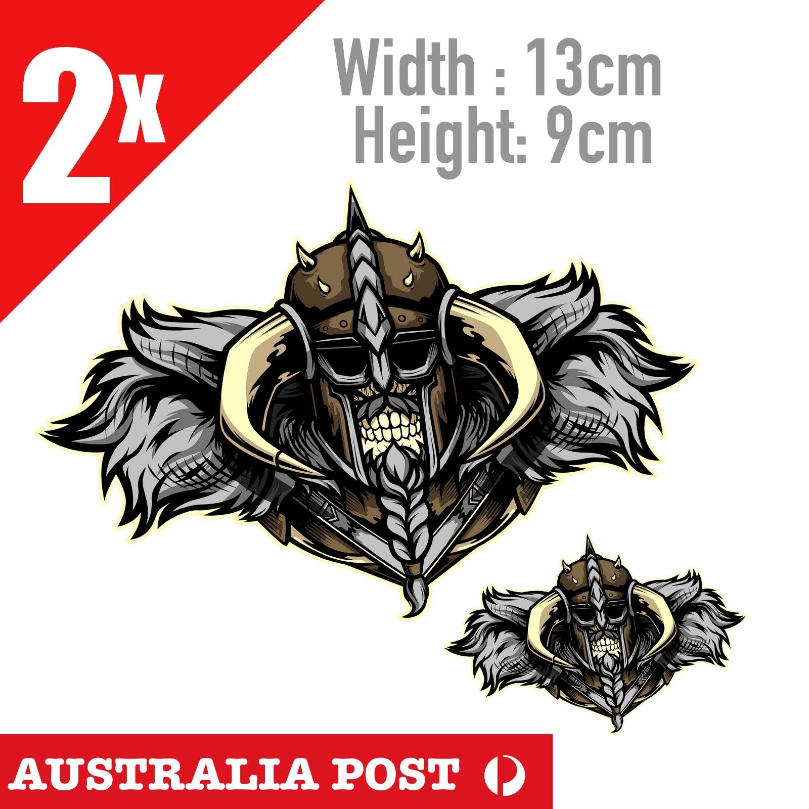Skull Viking Warrior - Odin Skull Viking 2x Sticker