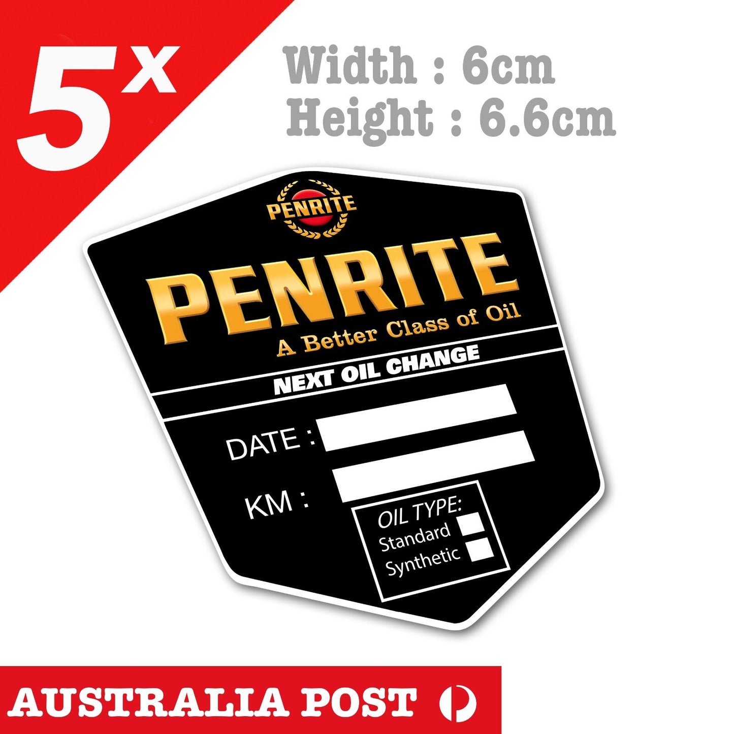 PENRITE Next Oil Change Service Reminder due date x5 Stickers