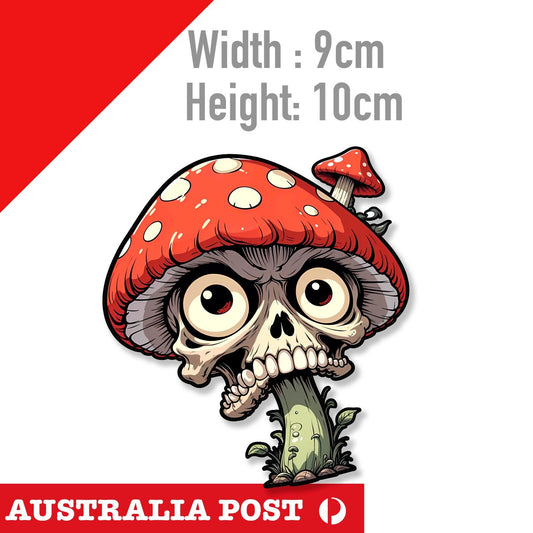 Monster Skull Head Mushroom, Skull, Mushroom Stickers