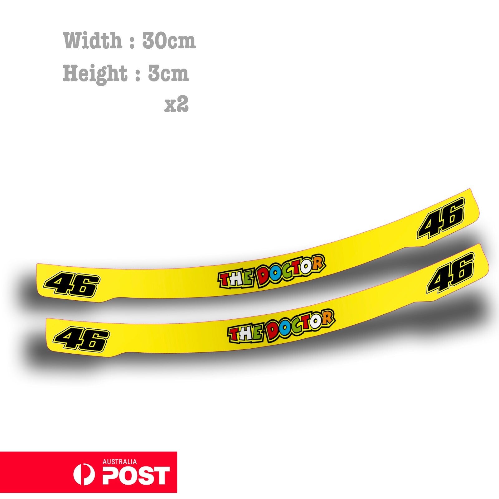 The Doctor 46 - Valentino Rossi's VR46 Helmet Visor Sticker