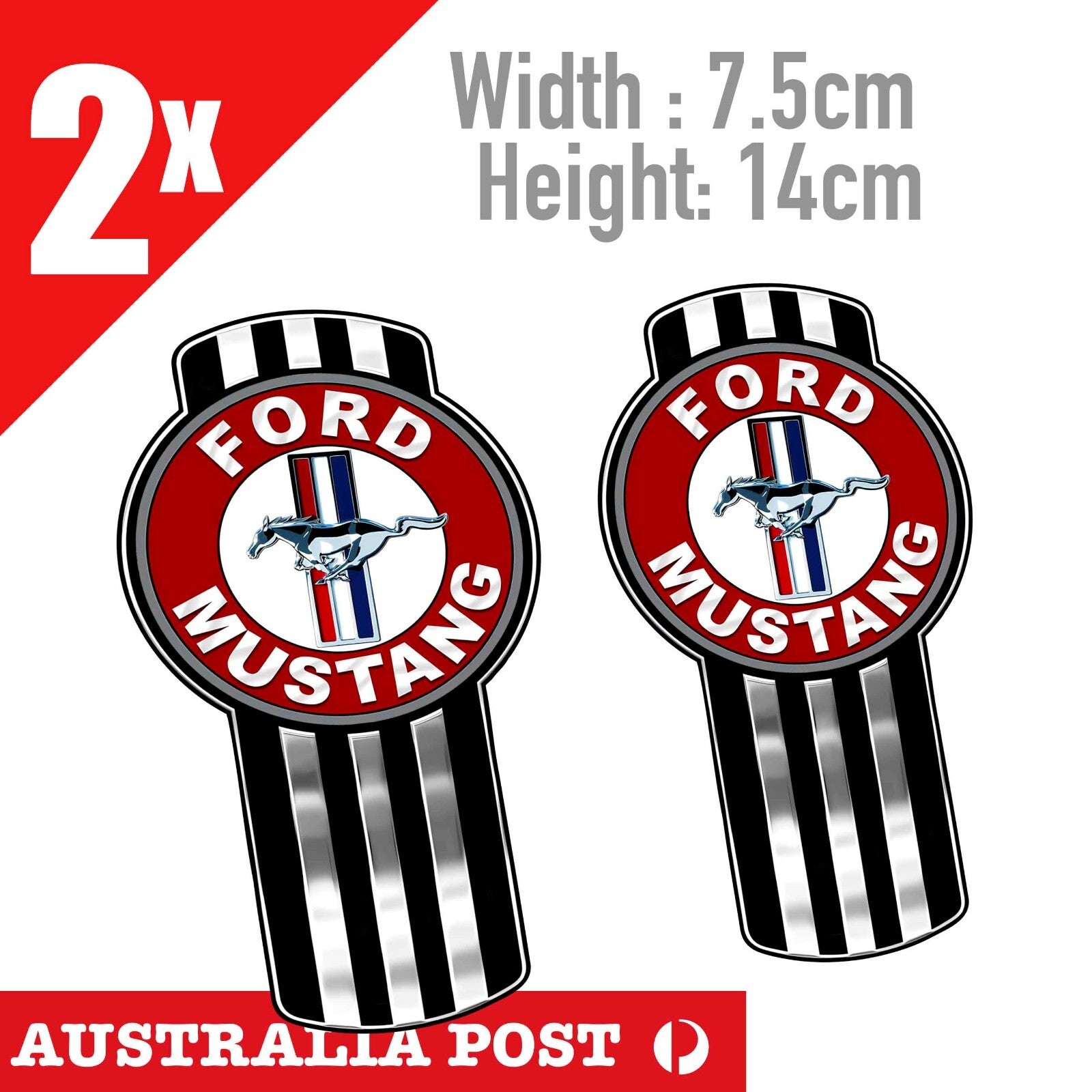 Ford Mustang Pony Logo Chrome Badge , Ford Mustang Logo Sticker