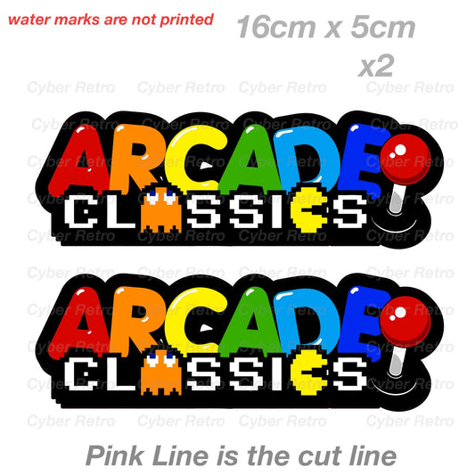 Arcade Classic Logo Font Pac-Man Classic Game,Arcade Game Sticker