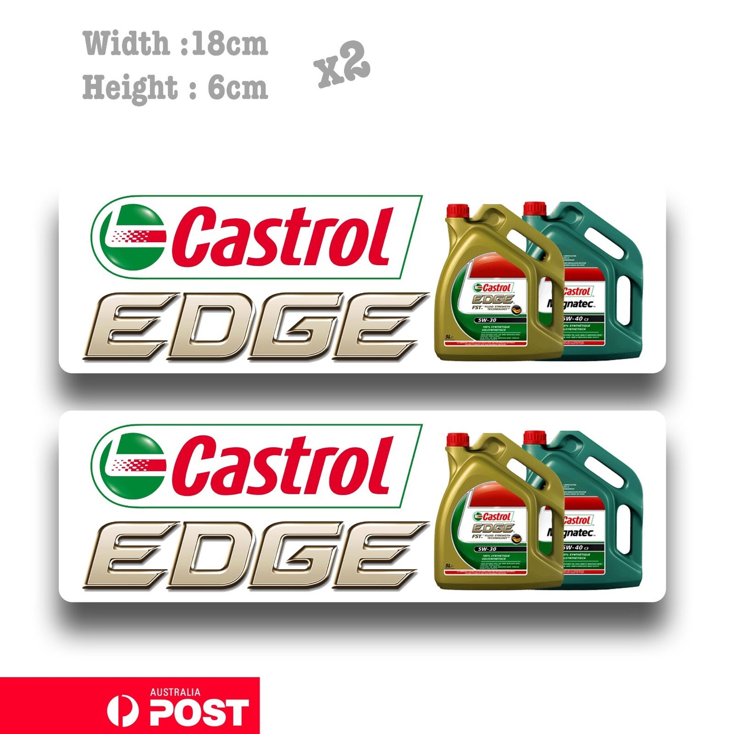 CASTROL EDGE Motor Oil Logo x2 Sticker 