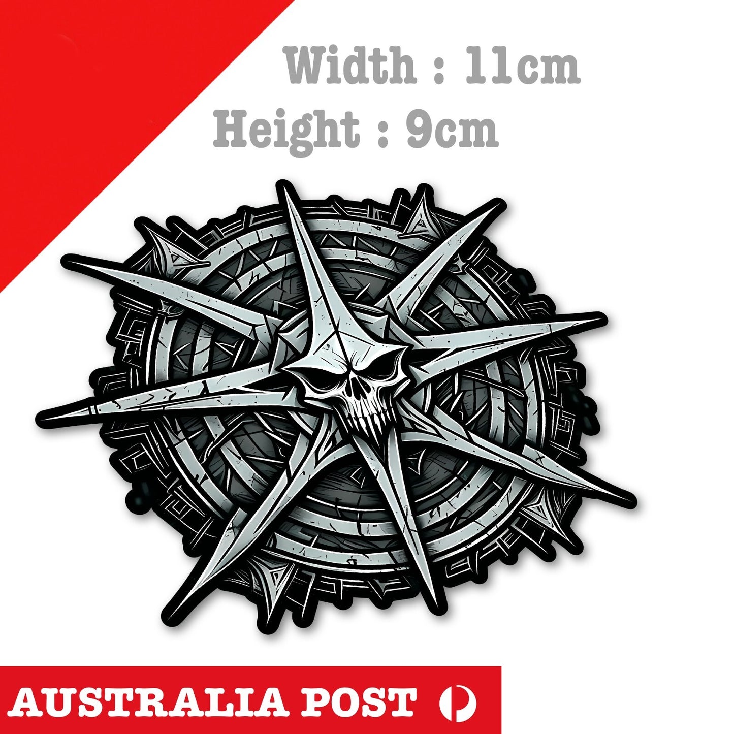 SKULL Star Pendant Sanitation, Skull Head Sticker