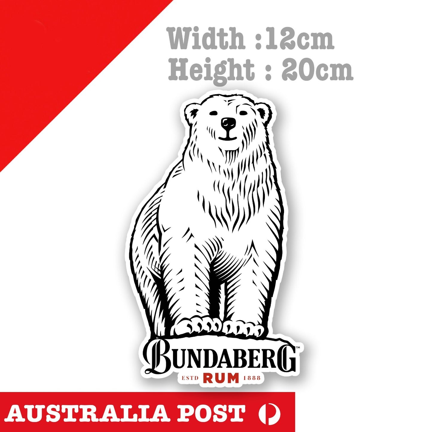 Bundaberg Rum Bundy Bear Stickers Camping Trailer ,Fridge Bar Sticker