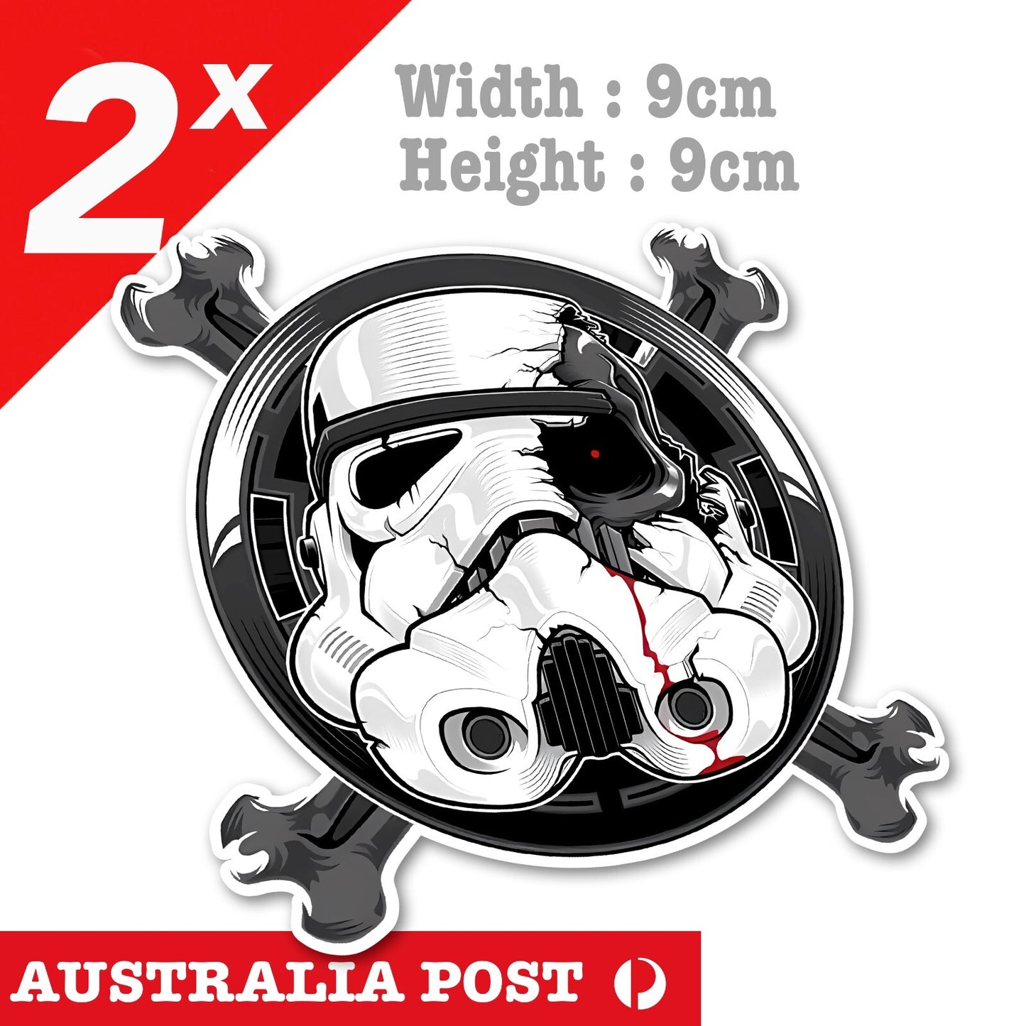 Storm trooper Broken Helmet Skull Cross, Star Wars Helmet Stickers