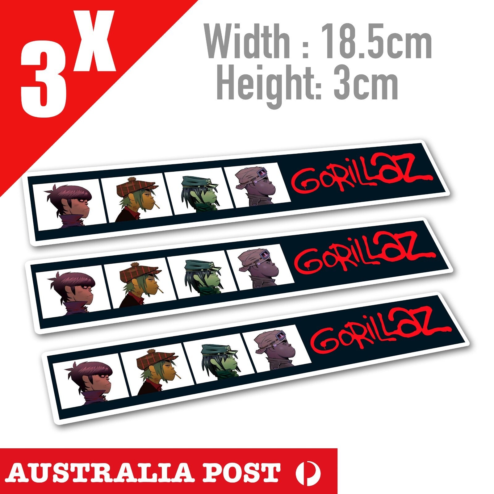 Gorillaz 2-D Band Member Banner Sticker