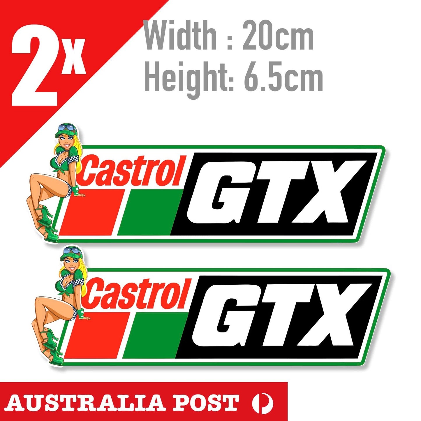 CASTROL Oil GTX  Vintage Oil Logo SEXY PIN UP Girl Castrol Logo Car   Sticker