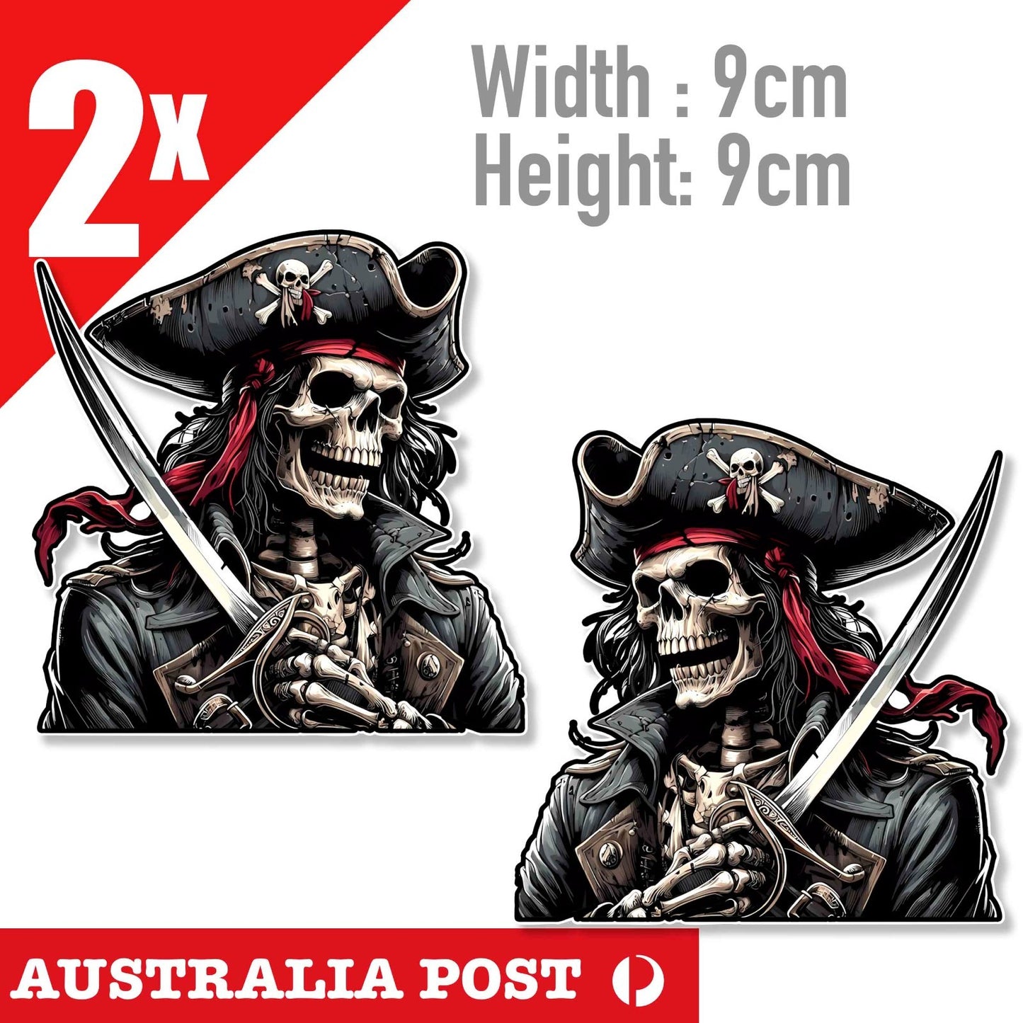 SKULL Pirate with Sword, Laptop, Car  Decal Sticker
