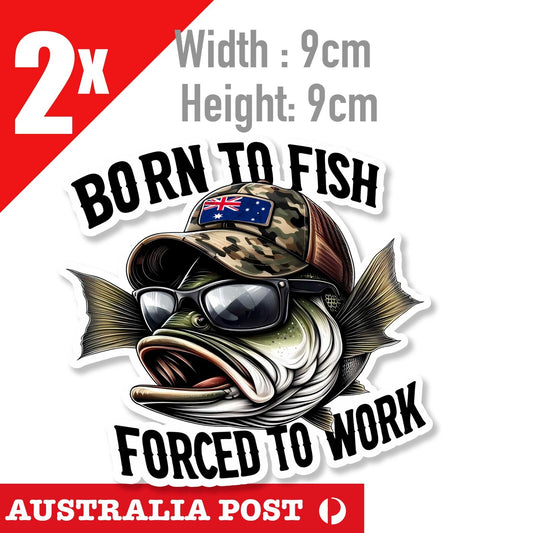 Mouth Bass Fish Blaze  Boat Kayak Laptop Window Australian Flag Hat Stickers