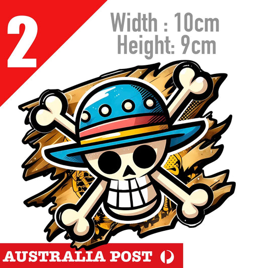 One Piece Monkey D Luffy Pirate King WANTED Logo, manga series Sticker