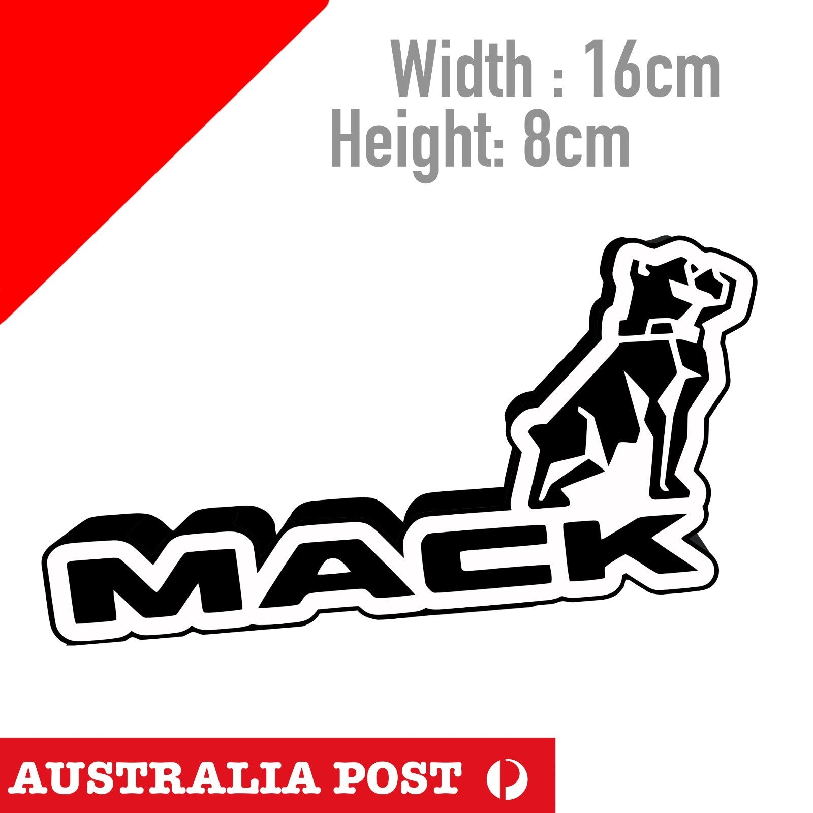 MACK Truck Logo Australia Truck V8 Logo Chrome Style  Sticker
