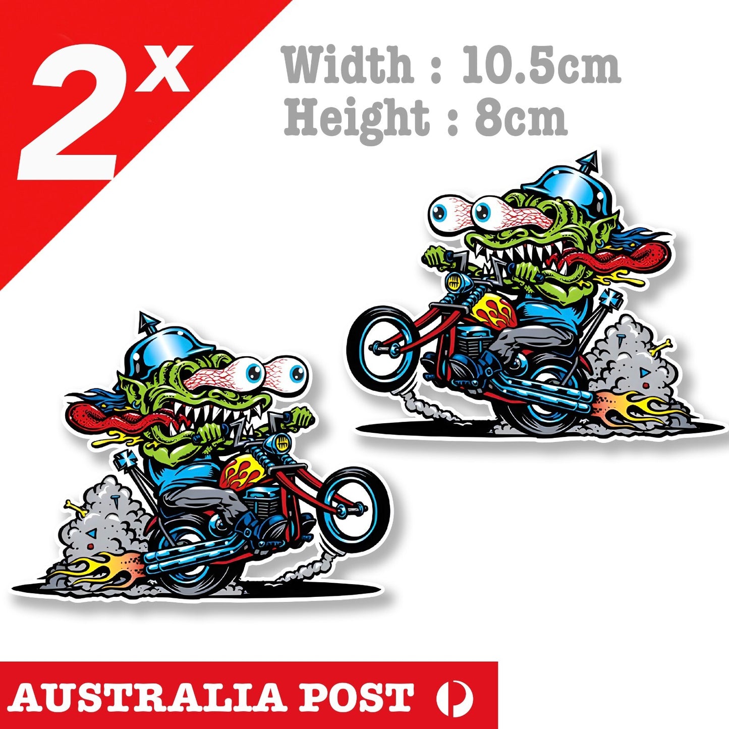 Hot Rod Monster Motorcyel Rider- DEMON Monster Mancave Hot Rod Sticker