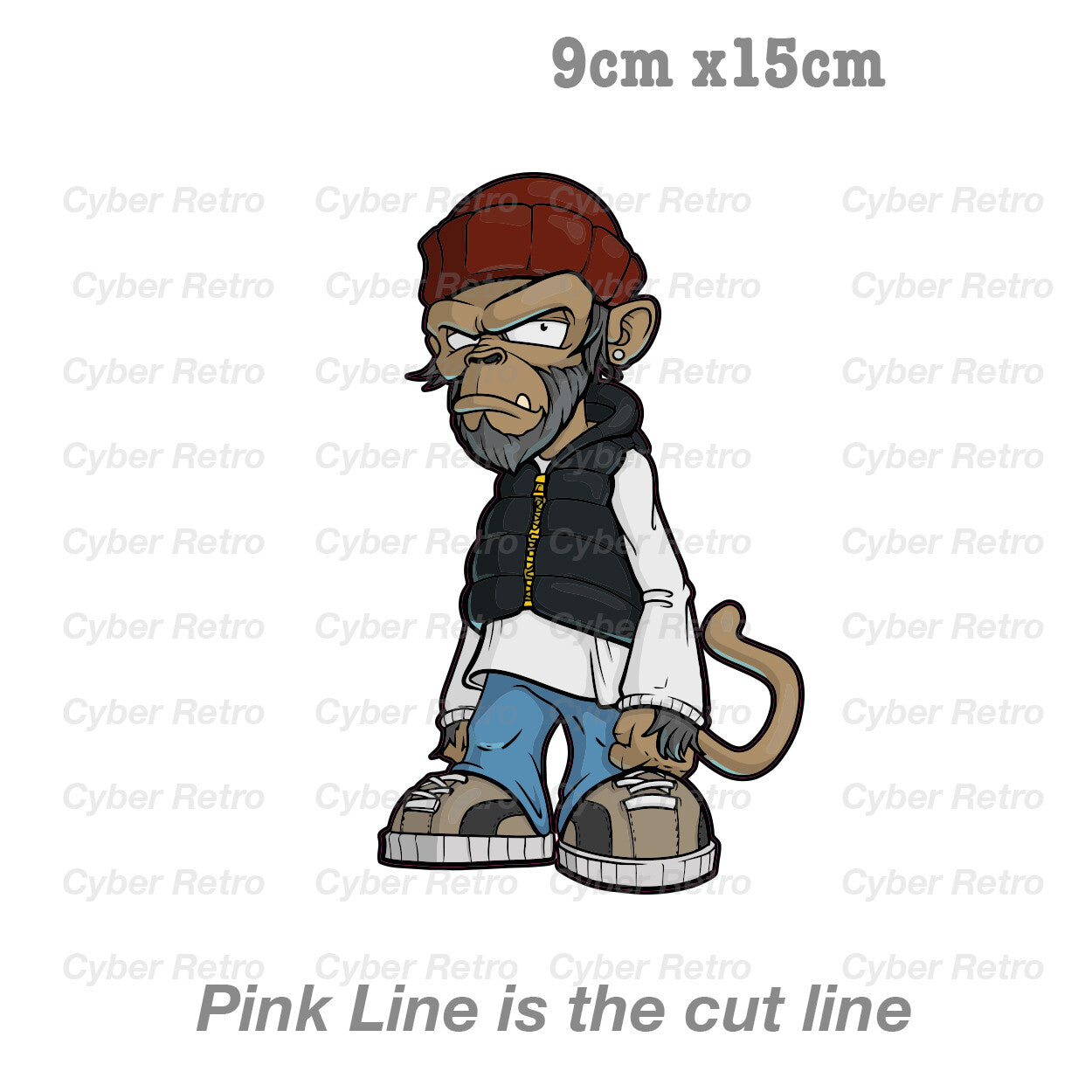 Tough Gorilla Street Gangster  Laptop , Car  Vinyl  Sticker 