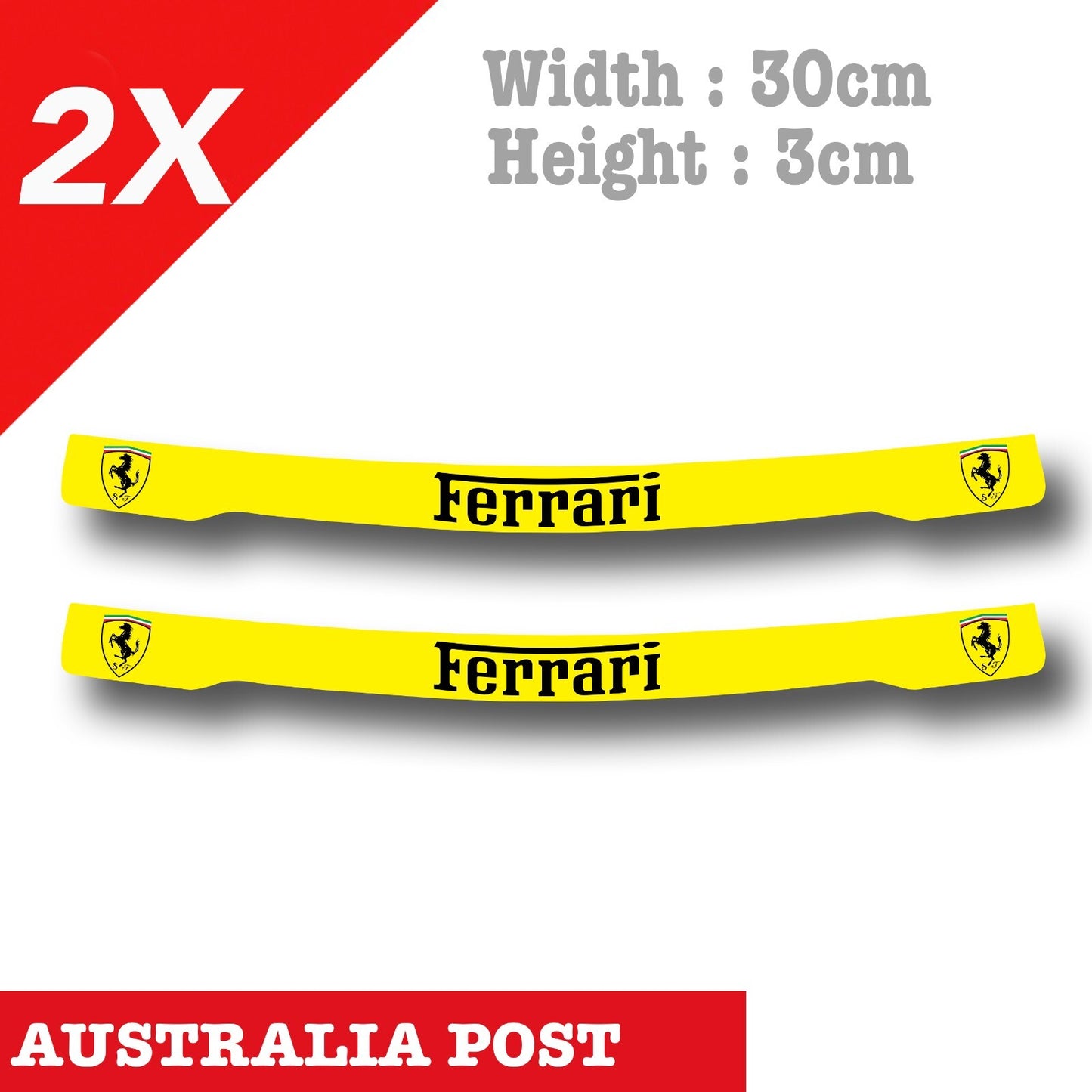 Ferrari Motorcycle Helmet Visor  Yellow - Ferrari Logo  Sticker