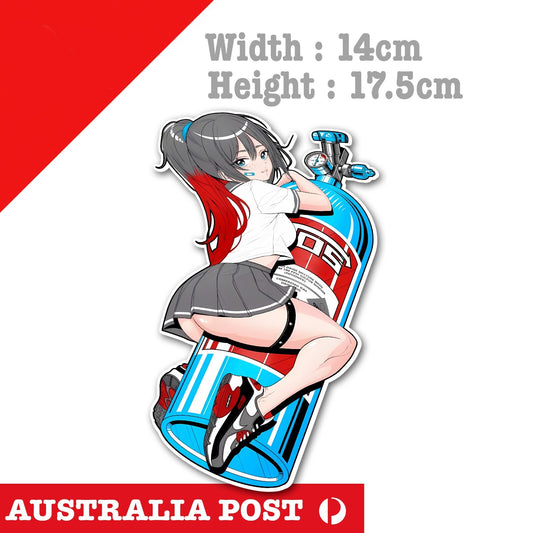 NOS WARNING! FAST BOOST SPEED RACING drifting JDM Anime Sexy Girl  Sticker
