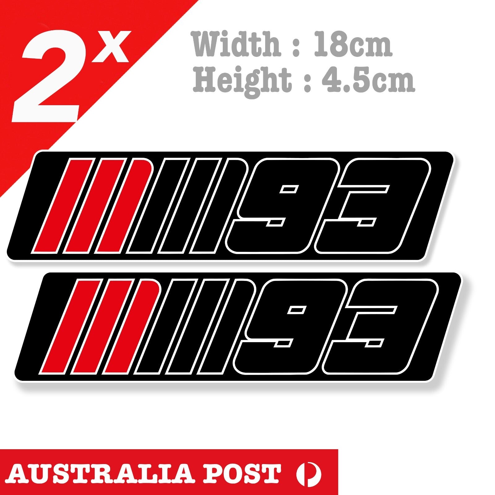 Marc Marquez 93 Motorcycle, MotoGP, Helmet  Logo banner Stickers