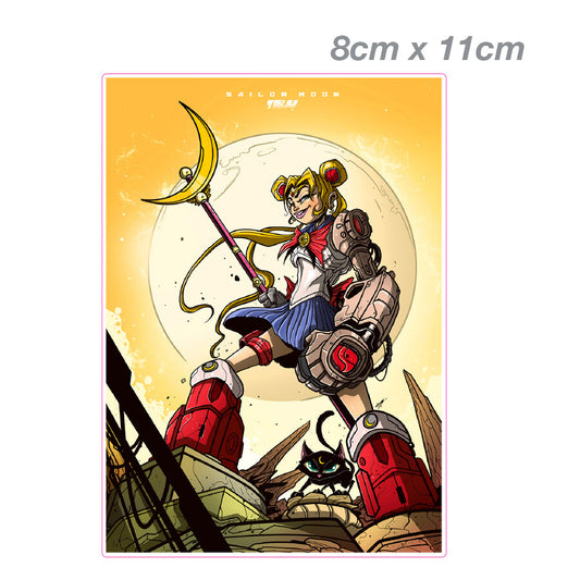 Sailor Moon Robot Poster JDM Laptop , Car  Vinyl  Sticker 