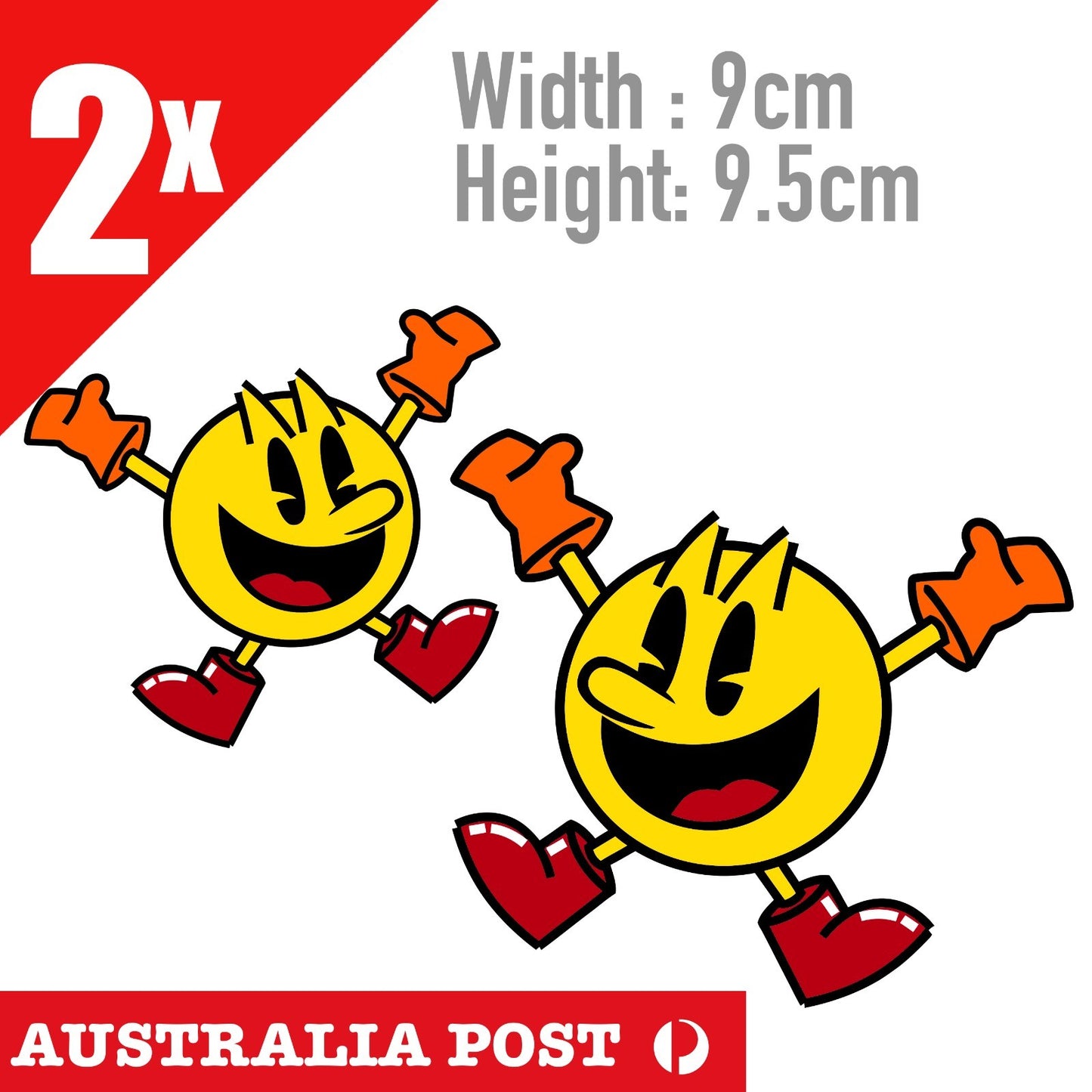 Pac-Man Happy Jump in air  Vintage Arcade Game Banner Sticker