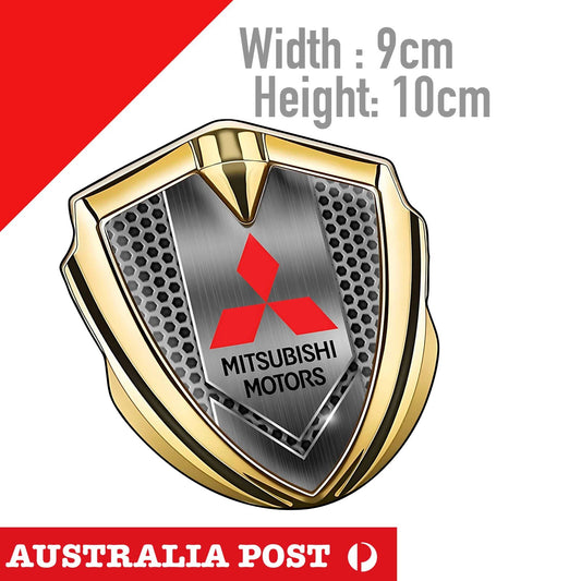 MITSUBISHI Gold Chrome Style  Badge , Mitsubishi Motors Logo Sticker