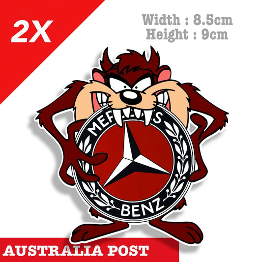 Mercedes Benz logo TAZ Tornado , Tasmanian Devile Funny Looney Tune Logo Sticker