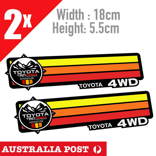 TOYOTA TRD 4WD Vintage ADVENTURE Logo Hilux 4x4 Off Road Ute Decal Stickers