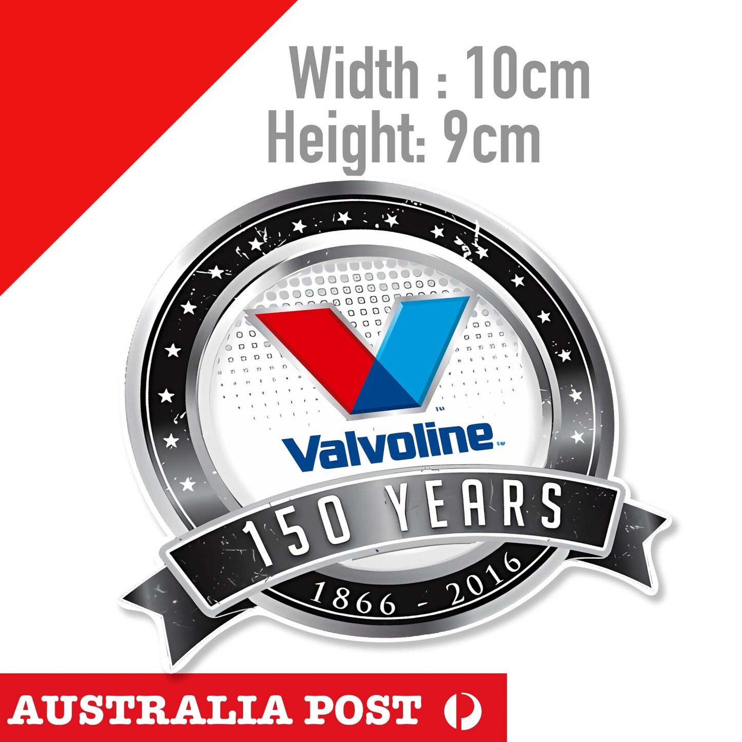 VALVOLINE 150 Anniversary   Motor Oil, Quality Lubricants Chrome Logo Sticker