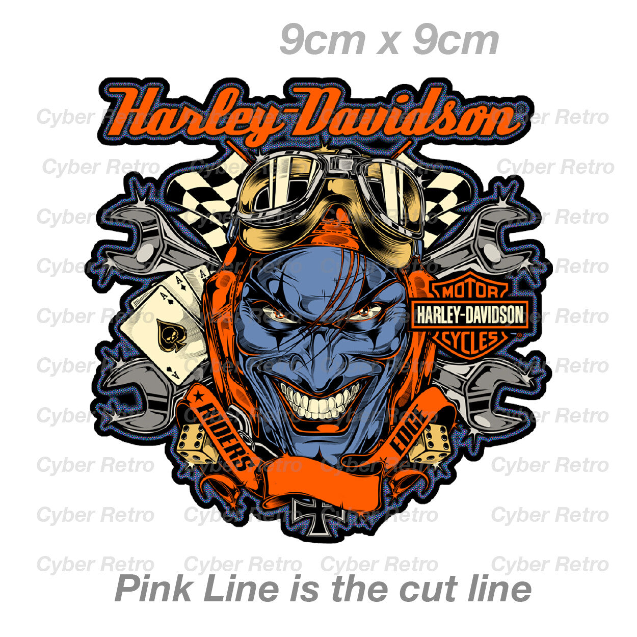 Harley Davidson Motorcycle Riders Edge , Helmet , Motorcycle Sticker 