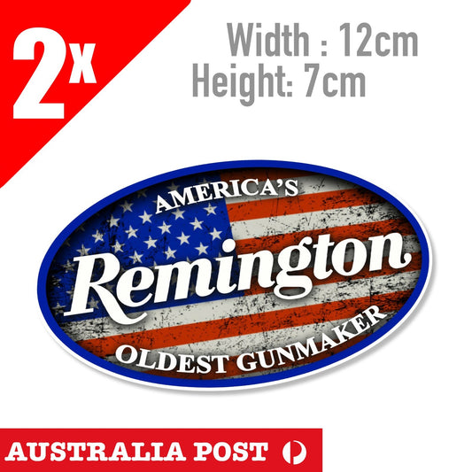 REMINGTON FIREARMS AMMUNITION RIFLE HUNTING American Flag Logo Sticker