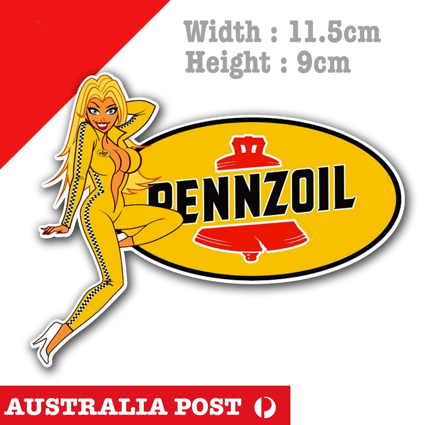 PENNZOIL Blonde Pin Up Girl Logo, Car , Oil, Sticker