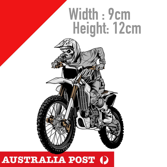 Motocross Skull Dirt Bike  Laptop , Car  Decal Sticker 