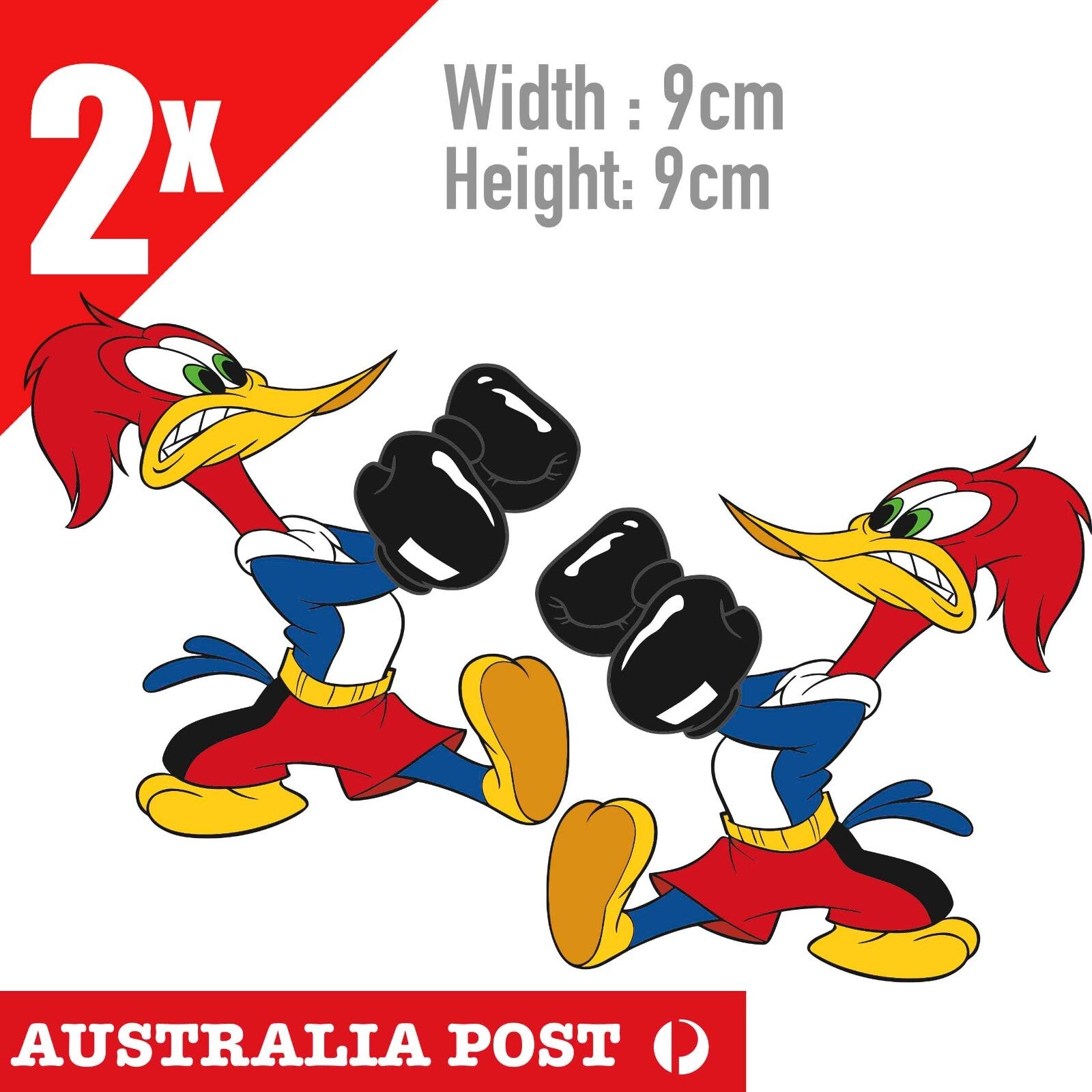 Woody Wood pecker BOXING , Motorcycle Fuel Tank, Helmet, Car  Decal Sticker