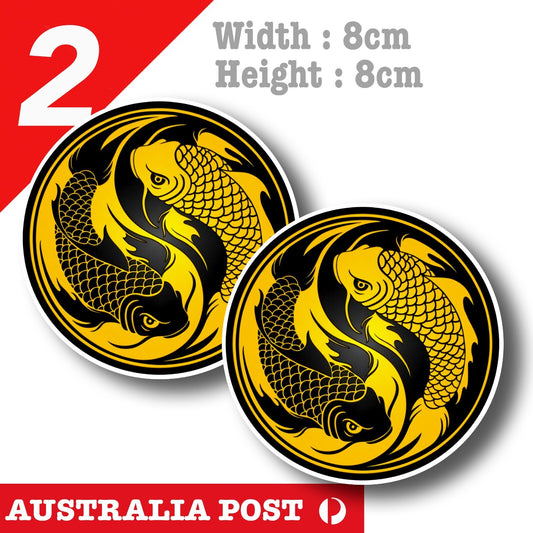 GOLD Koi Fish YIN YANG Sticker