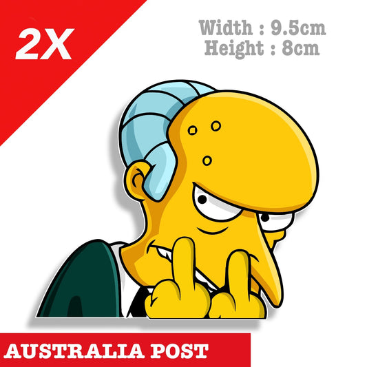 The Simpson Mr. Burns middle Finger Funny Car Window Stickers